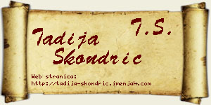 Tadija Škondrić vizit kartica